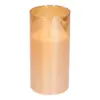 Peha Magic Flame Candle - LED kaars - Kaarsenhouder Smoked 15 Cm Glas Goud