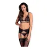 Obsessive Mixty Set - Erotische Lingerieset - Maat S/M - Zwart