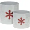 Set van 2 plantenbakken - Wit - Metaal - Kerst