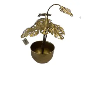 Decoratie Plant Metaal Messing, 40,5cm