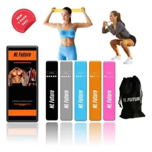 NL Future - Weerstandsbanden Set - Hoge Kwaliteit - 5 Resistance Banden - Gratis fitness handleiding – Met Gratis Draagtas – Fitness Elastiek – Booty Band