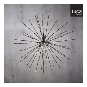 Luca Lighting Vuurwerk Kerstverlichting met 160 Klassiek Witte LED Lampjes - Ø70 cm - Zwart