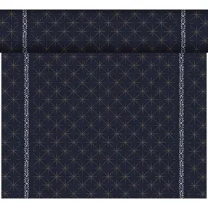 Dunicel Glitter Black tete a tete tafellopers op rol 20 stuks