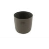 BLOEMPOT VAN GERECYCLED KUNSTSTOF, HOUT EN STEENPOEDER DONKERGRIJS Ø 13CM H 11,4CM