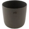 BLOEMPOT VAN GERECYCLED KUNSTSTOF, HOUT EN STEENPOEDER DONKERGRIJS Ø 18CM H 15,8CM