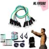 NL Future - Fitness Elastiek - Groen - Weerstandsbanden Set XL - 11 Stuks - Resistance band - 70kg - Resistance tubes - Booty Band