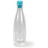 Cookut Drop dubbelwandige fles uit glas met silicone dop blauw 1L