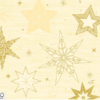 Kerst servet beige met gouden sterren - crème - 50 stuks - 33*33